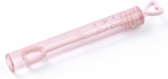 Partydeco Bellenblaas voor Bruiloft/trouwerij party - 48x stuks - uitdeel flesjes - roze met hartje