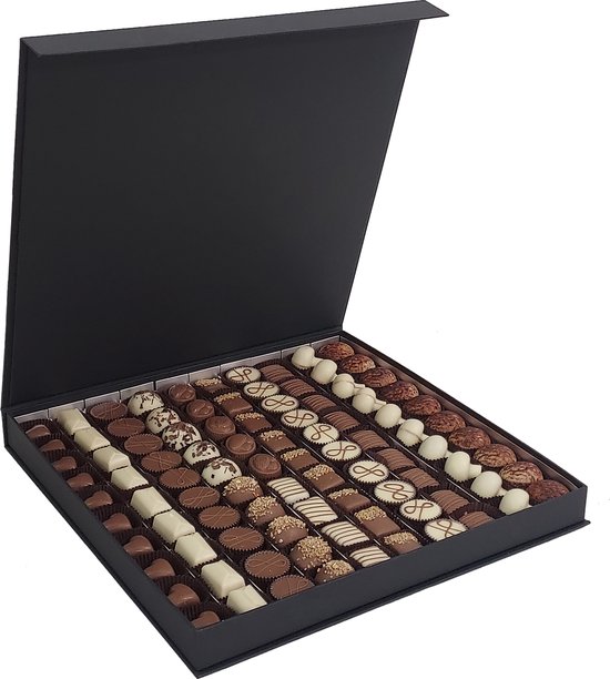 Chocolats de Noël - Boîte de chocolat bleue à partager 500g - Assortiment  de chocolats belges boite Métal 