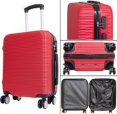 Handbagage koffer - Reiskoffer trolley - Lichtgewicht koffers met slot op wielen - Stevig ABS - Malaga - Rood Travelsuitcase - S