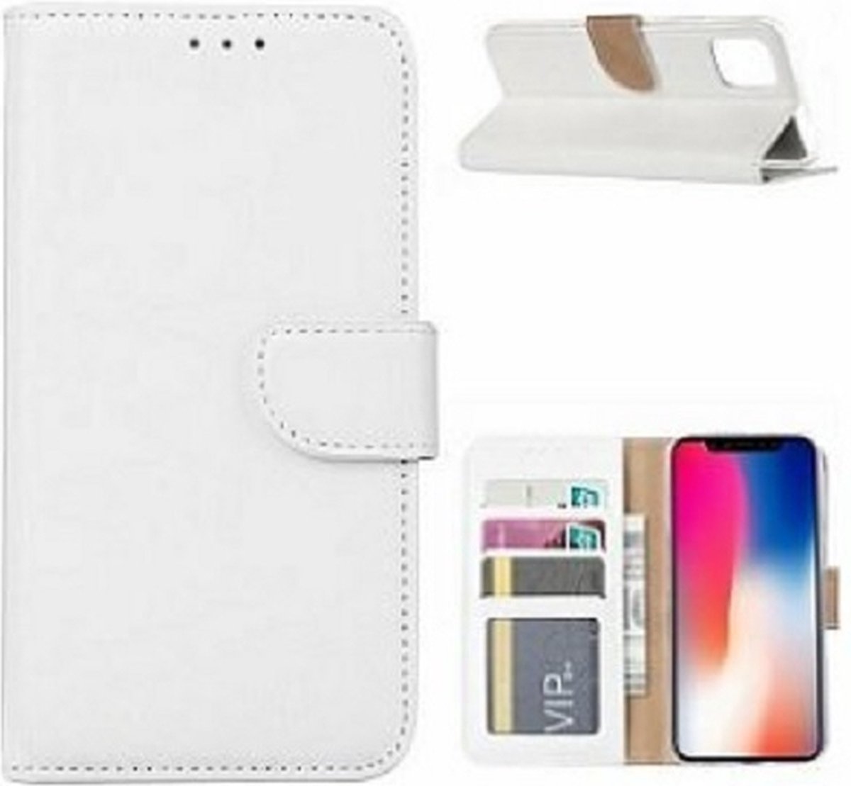 iPhone 12 Hoesje Met Pasjeshouder Bookcase Wit