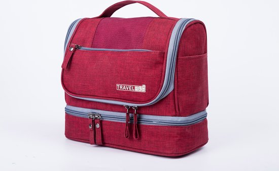 Toilettassen - Beautycases - Toilettas met Haak - Reis Organizer - Rood