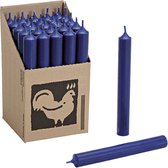 Hahn Dinerkaarsen - Donkerblauw - 25x stuks - 18 cm - sfeer kaarsen - 7 branduren - kandelaar