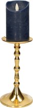 Bougeoir/bougeoir de Luxe classique métal doré 10 x 10 x 22 cm - Chandeliers pour bougies piliers