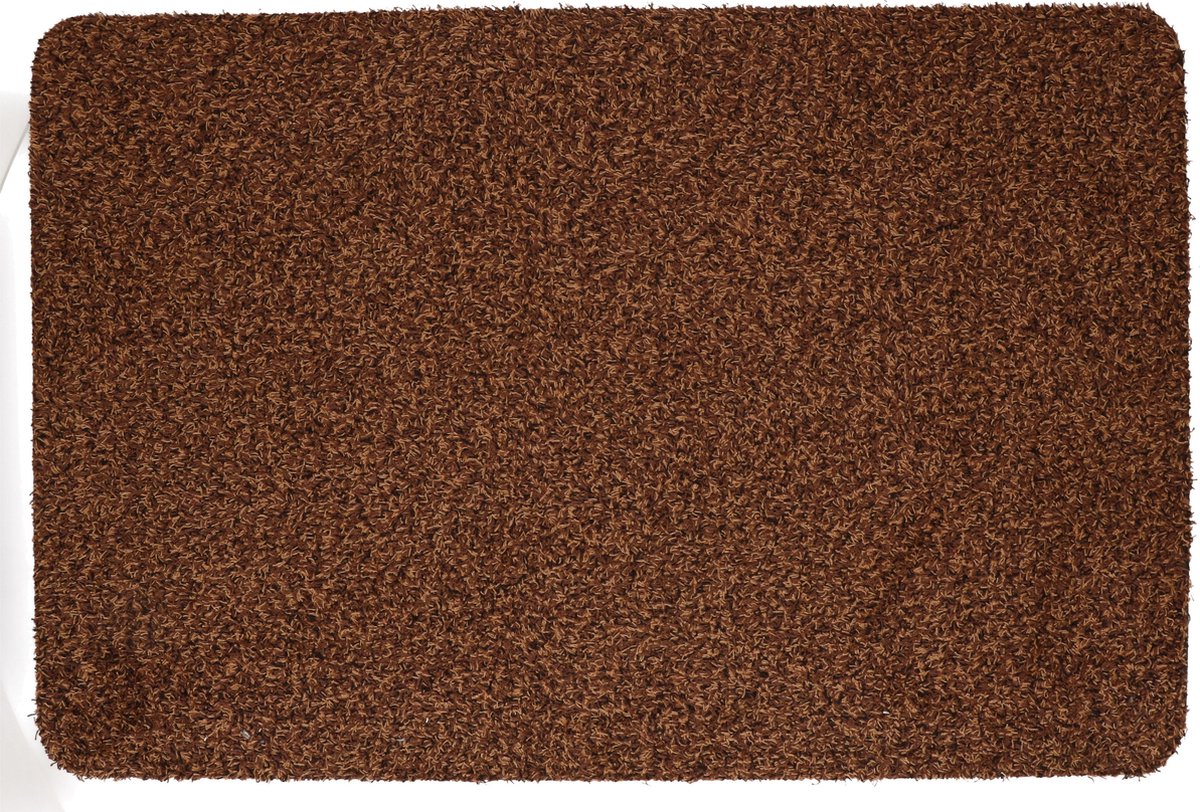 2x stuks anti slip deurmatten/schoonloopmatten pvc bruin 60 x 40 cm voor binnen - Droogloopmatten - Extra absorberend