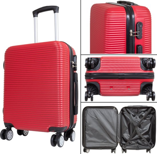 Royalty Rolls - Bangkok - Ensemble de valises de voyage 3 pièces - ABS  robuste - Rouge... | bol