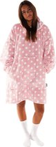 Noony Pink Spots oversized hoodie deken - Plaids met mouwen - Fleece deken met mouwen - Ultrazachte binnenkant - Hoodie blanket - Snuggie - One size fits all