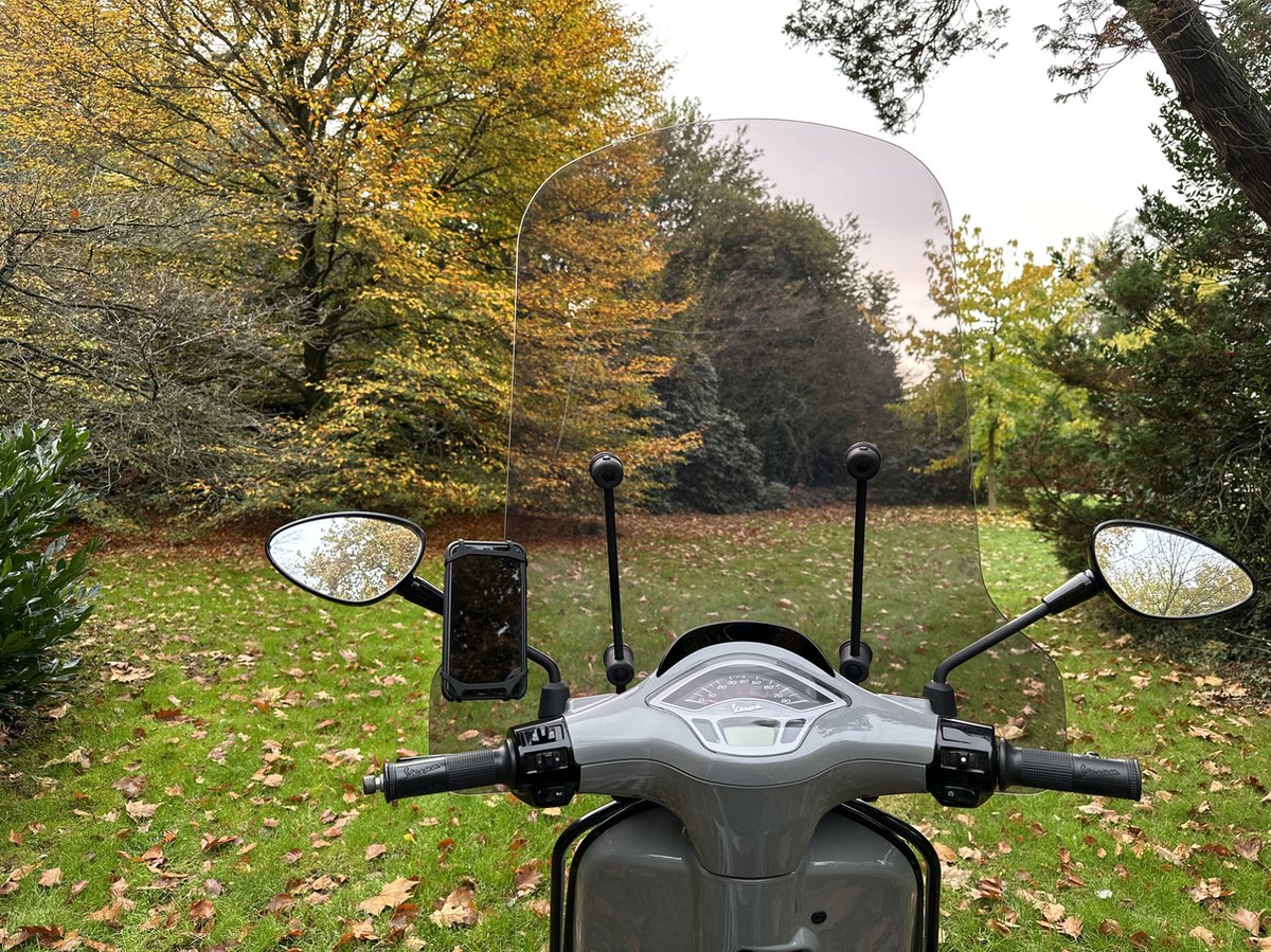 Telefoonhouder voor Scooter - Motor - MANOS LIBRES - MODEL E - Spiegel Bevestiging - Universeel - Zwart - Piaggio - Vespa - Zip – foto 4