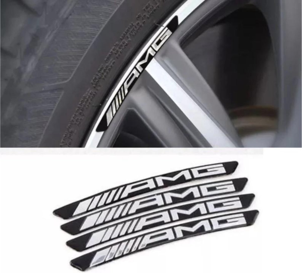 4x Lichtmetalen AMG Wielen Velg Sticker Set Zilver voor Mercedes | bol.com