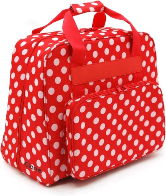 Rode naaimachine tas polkadot