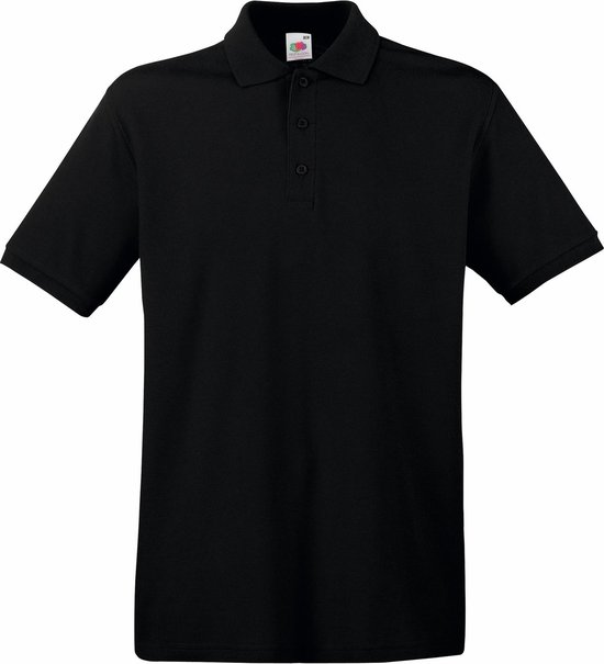 Zwart poloshirt premium van katoen voor heren - katoen - 180 grams - polo t-shirts L (EU 52)