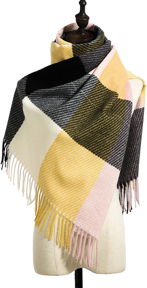 Sjaal Lattice Weave - Geel + Zwart