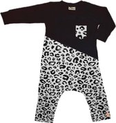 Onesie zwart met panter grijs