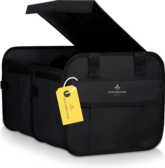 K KNODEL Kofferbakorganizer, kofferbak opbergdoos en tas, auto-organizer voor kleine voertuigen en SUV's (Middel, Blauw