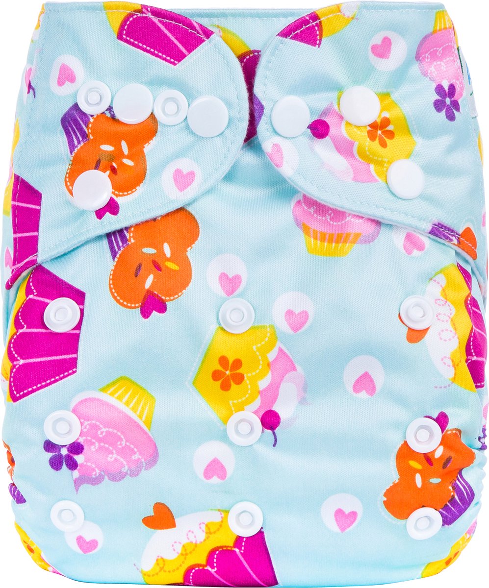 Goedkoopste Duurzame luiers - Wasbare luier met inlegger - Herbruikbare luier - Pocket luier - 3-15 kilo - Cupcake