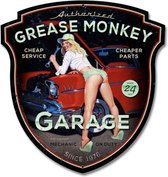 Authorized Grease Monkey Zwaar Metalen Bord - 41 x 38 cm