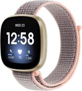 Compatible Fitbit Versa 3/4 & Sense 1/2 - Sport Loop Band - Sand Pink - By Qubix Smartwatch Bands Band Bracelet Wristband Strap Band Watchband