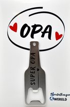super opa flesopener sleutelhanger - opa - grandpa - leuk cadeau voor opa - 6 x 9 CM