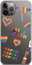 ShieldCase Happy Pride Month telefoonhoesje geschikt voor Apple iPhone 14 Pro - Beschermhoesje Pride - regenboog - rainbow