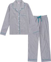 La-V katoen pyjama set voor dames met Zwart gestreept XL (Valt klein)