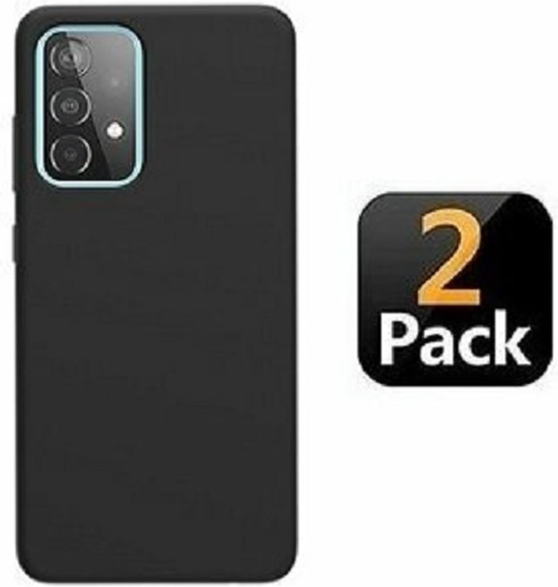 Samsung A52 4G Hoesje Siliconen TPU Zwart 2x