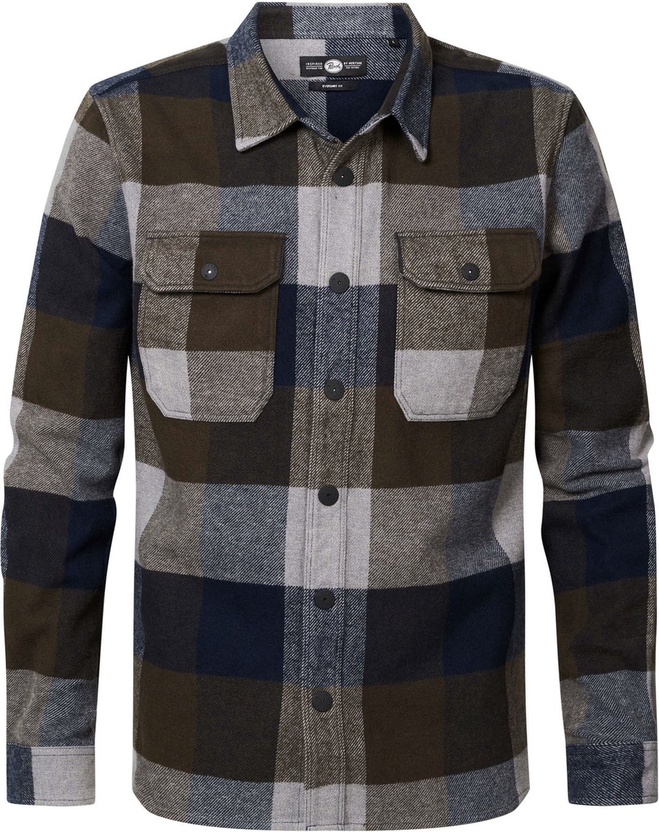 Petrol Industries Heren Twill Overhemd Bruin Maat L bol