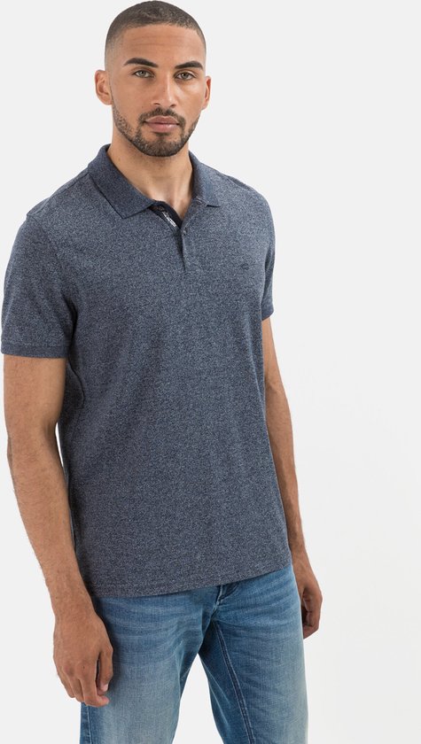 camel active Poloshirt met korte mouwen gemaakt van duurzaam katoen mix - Maat menswear-M - Blauw