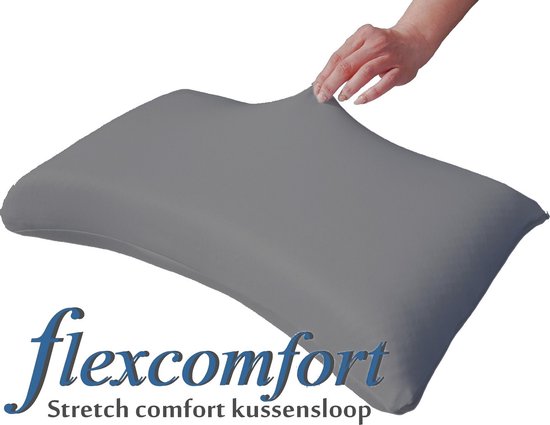 Mahoton - Taie d'oreiller Flexcomfort - Butterfly - 2 pièces taies d'oreiller stretch gris avec fermeture éclair - textile