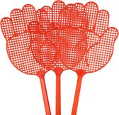 Vliegenmeppers - Kunststof Vliegenmepper - Handvormig - Rood - 3 stuks