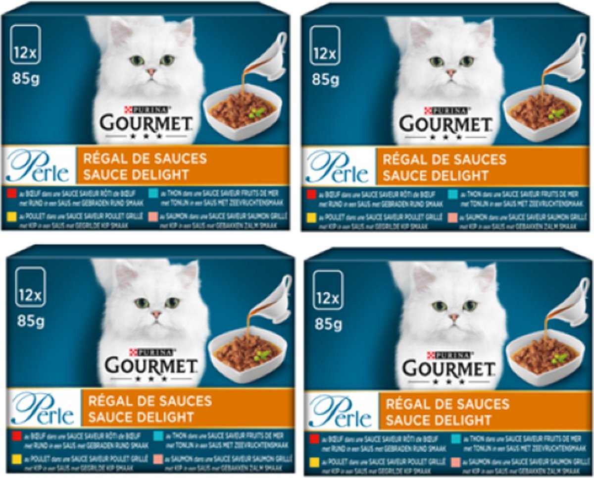 Gourmet Gourmet Perle - Sauce Delight Vlees & Vis - Kattenvoer - 12x85g