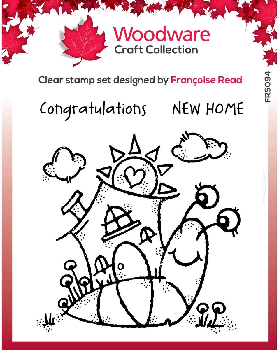 Woodware Clear Singles Stamp Happy House Snail 10,16x10,16