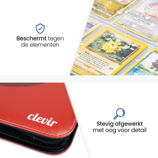 Clevir Clevir® verzamelmap 900 - Geschikt voor 900 Pokémonkaarten - 9 pocket ...