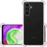 Hoes Geschikt voor Samsung A04s Hoesje Siliconen Cover Shock Proof Back Case Shockproof Hoes - Transparant