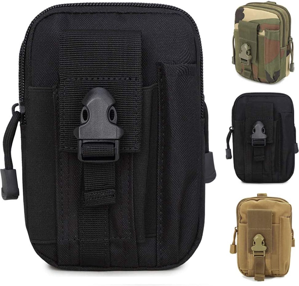 ZhaoCo tactisch heuptasje, nylon, militair, compact, Molle EDC tas, gordeltas, buidel, getailleerd, tas voor gadgets, mobiele telefoon, voor op de camping, tijdens het wandelen en het reizen