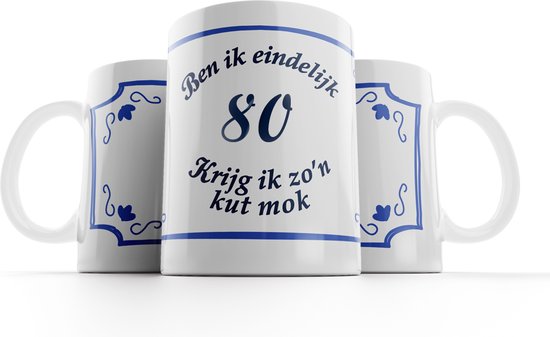 Chatte mug années 80 |Ben enfin 80 ans, je reçois une telle tasse de chatte| tasse d'anniversaire |Mug cadeau| Mug drôle  | Carrelage chatte années 80