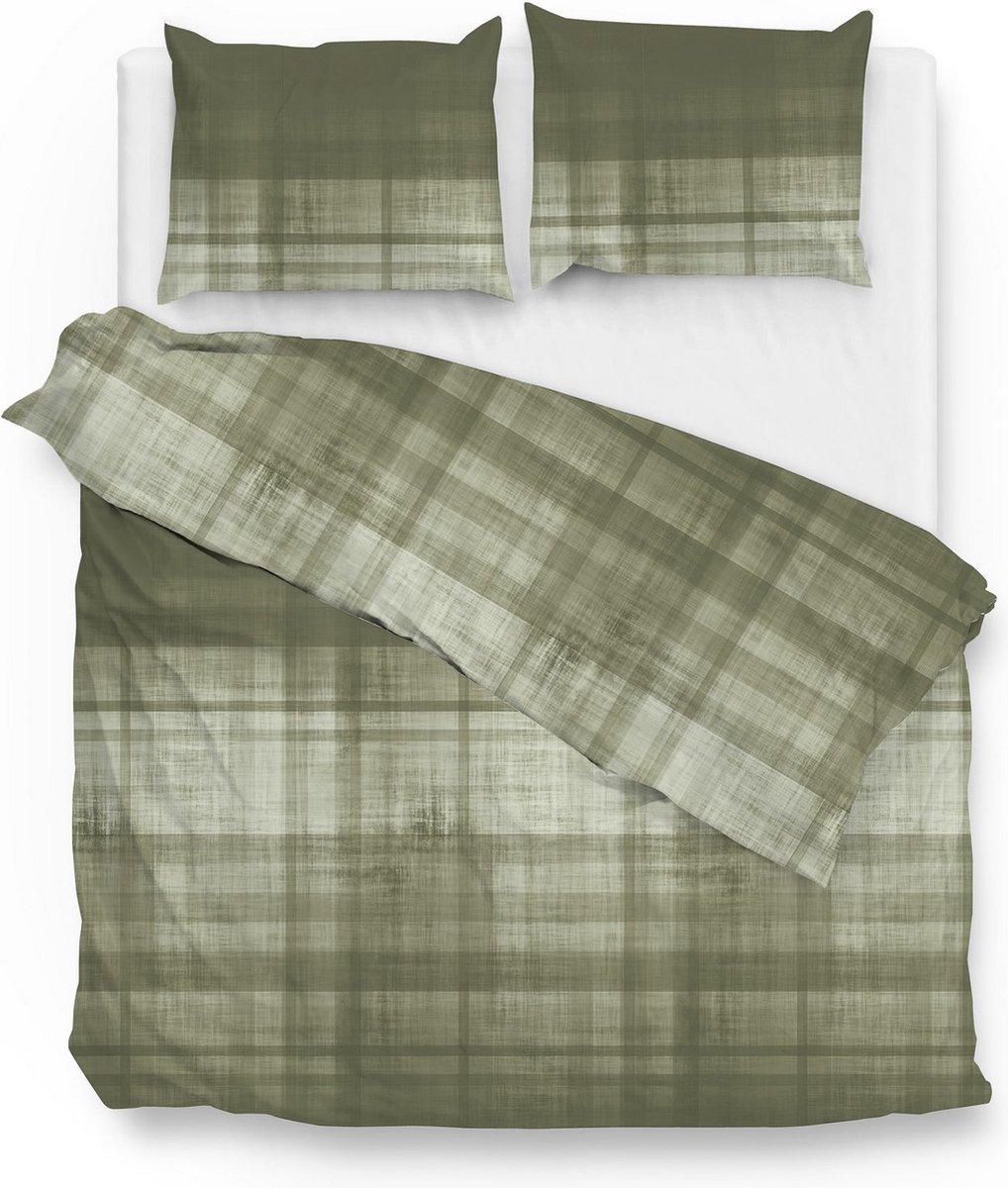 Zohome Marley Dekbedovertrek - Flanel - Groen, foto 2