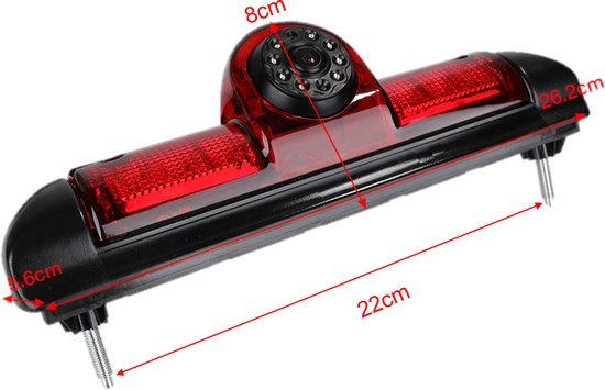 BergGPS® - Derde Remlicht Achteruitrijcamera Draadloos - Achteruitrijcamera camper - Fiat Ducato