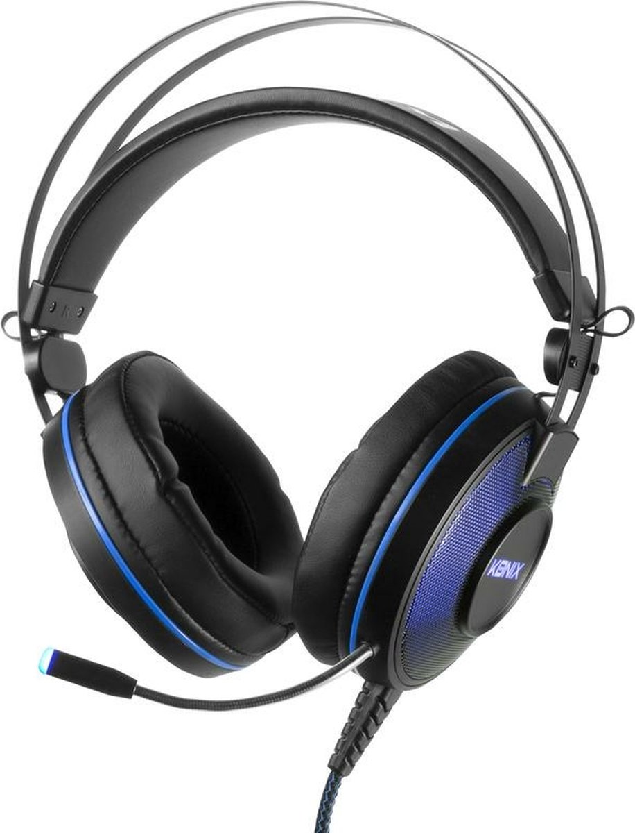 Konix PS-700 Gaming headset USB Kabelgebonden Over Ear Zwart, Blauw
