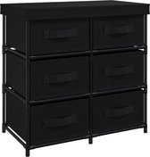 vidaXL - Opbergkast - met - 6 - lades - 55x29x55 - cm - staal - zwart