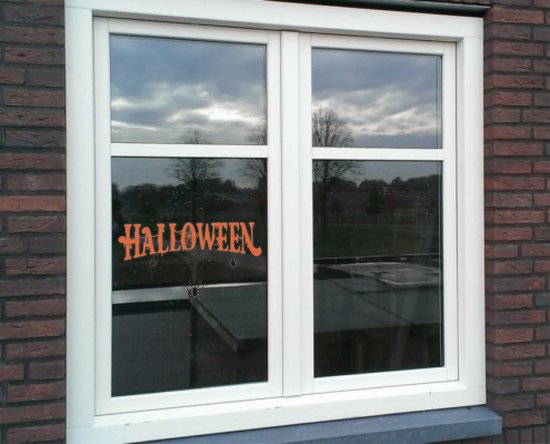 Horror raamstickers spoken/vleermuizen 20 x 25 cm - Halloween feest