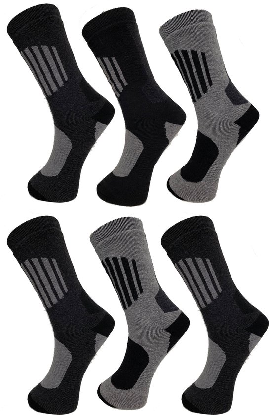 6 paar badstof THERMO sokken 43-46