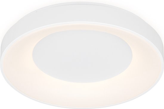 Briloner Leuchten RONDO - plafondlamp met afstandsbediening - Kleurtemperatuur instelbaar vanaf 3.000-6.500K - Nachtelijke lichtfunctie - timer - 1 x LED 36W - 3.600lm - 4.000K neutrale wit - Ø50 cm - wit