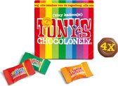 Tony's Chocolonely Tiny Tony's Kadoosje Chocolade Cadeau - 4 x 200 gram - Mini Uitdeel Chocolaatjes Bundel - Mix met 10 Verschillende Smaken - Belgische Fairtrade Chocolade