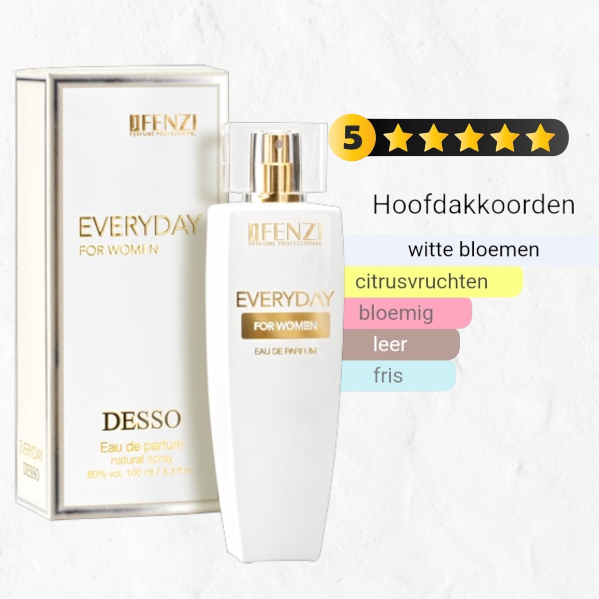 EVERYDAY for women DESSO Eau de parfum/ Natural spray 100 ml/ JFENZI perfume proffesional