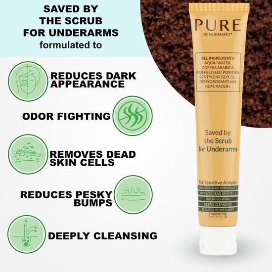 Pure by MUDMASKY® Scrub onderarmen oksels body scrub onderarm scrub