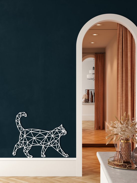 Art mural en forme de chat géométrique, décoration murale