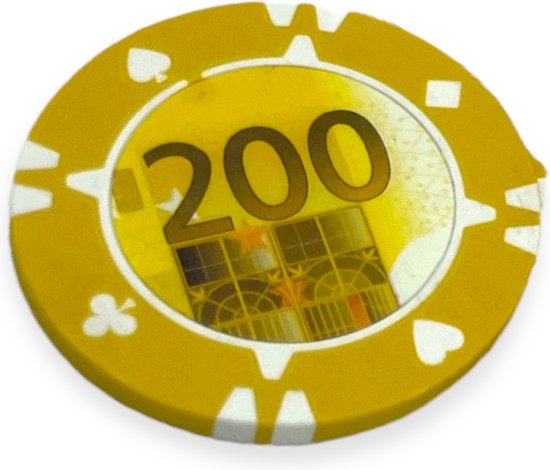 Afbeelding van het spel Kinky Pleasure Poker Chips €200 Euro 25 Stuks Geel MP027-002