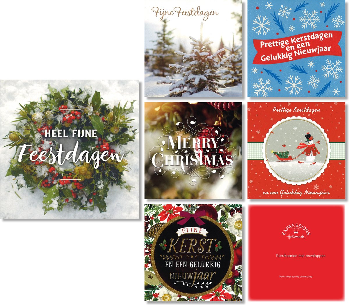 Hallmark - Expressions - 60 Kerstkaarten - Budget - Kerst - Nieuwjaar - 13 x 13 cm