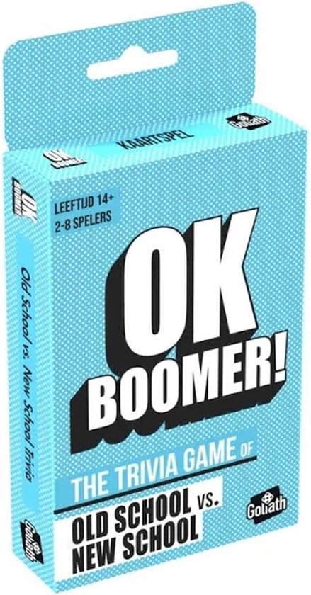 Afbeelding van het spel OK Boomer! - pocket versie - kaartspel - the trivia game of old school vs. new school - Goliath - eco friendly
