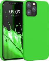 kwmobile telefoonhoesje geschikt voor Apple iPhone 12 / iPhone 12 Pro - Hoesje met siliconen coating - Smartphone case in neon groen