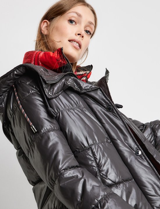 TAIFUN Dames Gewatteerde jas met flexibele kraaginzet Charcoal-42 | bol.com